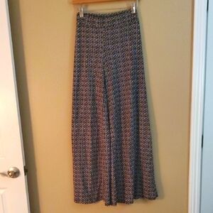 French Laundry Wide-Leg Stretch Patterned Pants